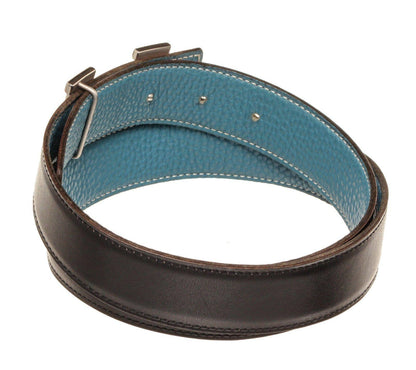 Hermes Blue Black Leather H Belt