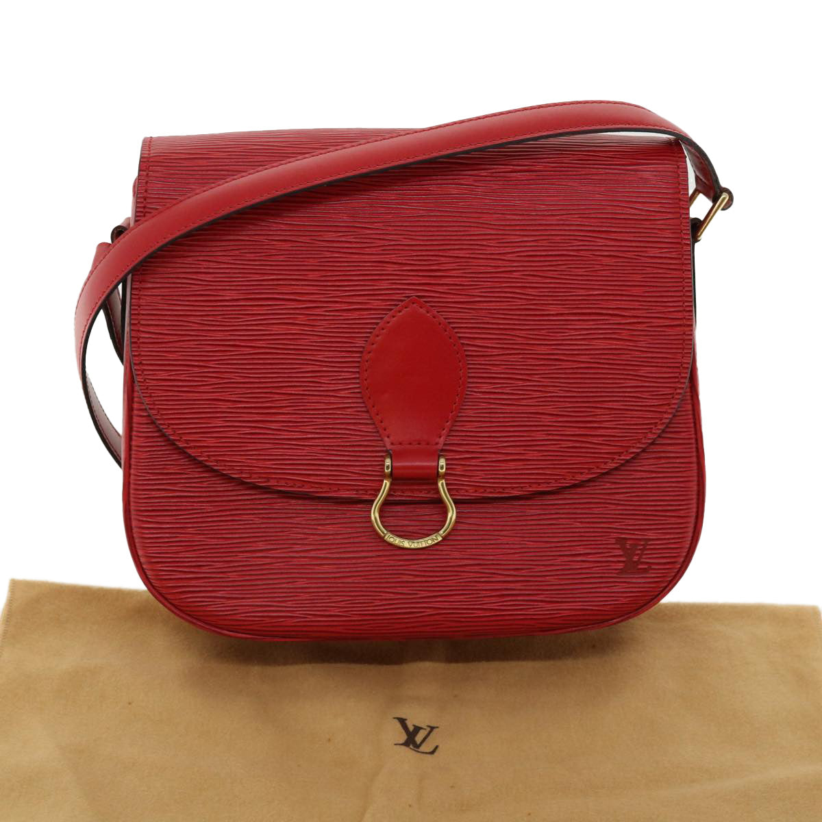 Louis Vuitton  Epi Saint Cloud GM Shoulder Bag Red M52197 LV Auth ep218