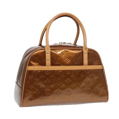 LOUIS VUITTON  Vernis Tompkins Square Hand Bag Bronze M91103 LV Auth ep5513