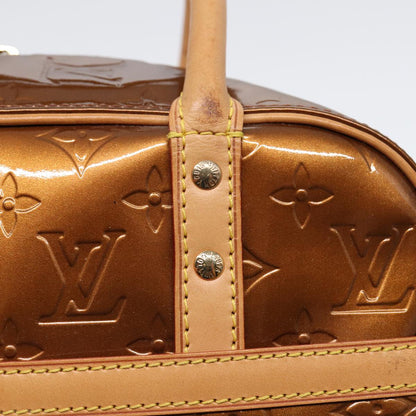 LOUIS VUITTON  Vernis Tompkins Square Hand Bag Bronze M91103 LV Auth ep5513