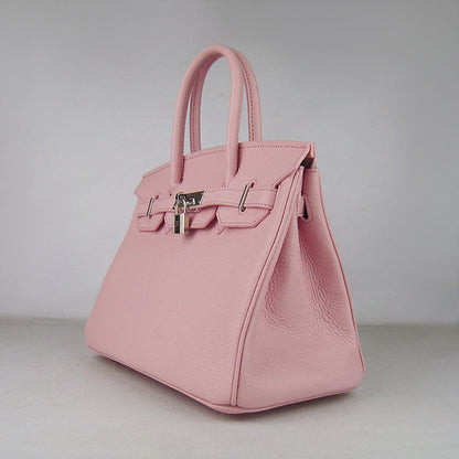 Hermes Birkin 30cm Togo Leather Handbags Pink Silver