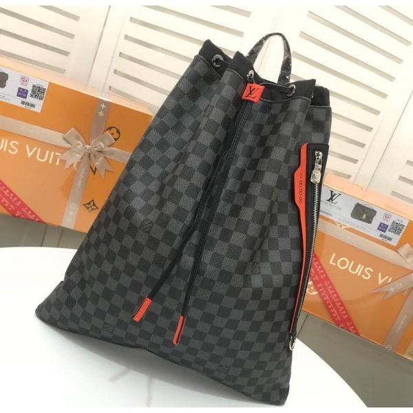 Louis Vuitton Drawstring Backpack Damier Colbat Race