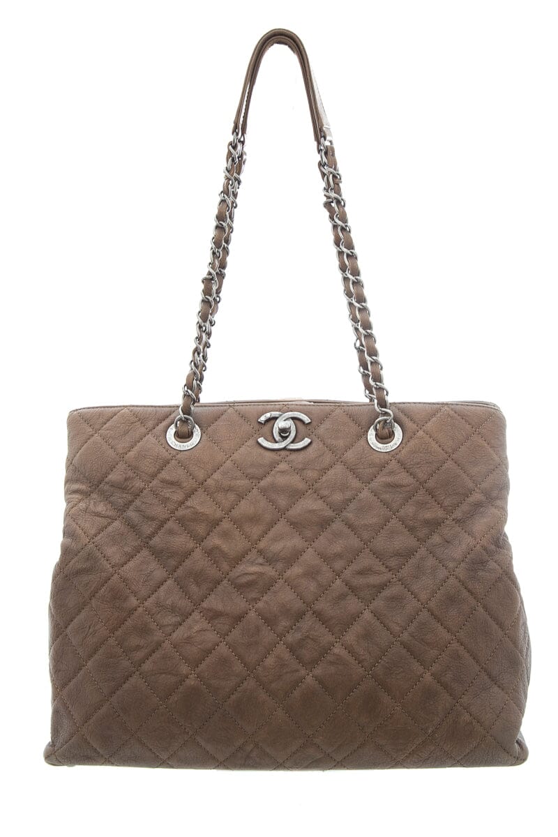 Chanel 2015/2016 Brown Quilted Large Shopping 30 CM HandBag