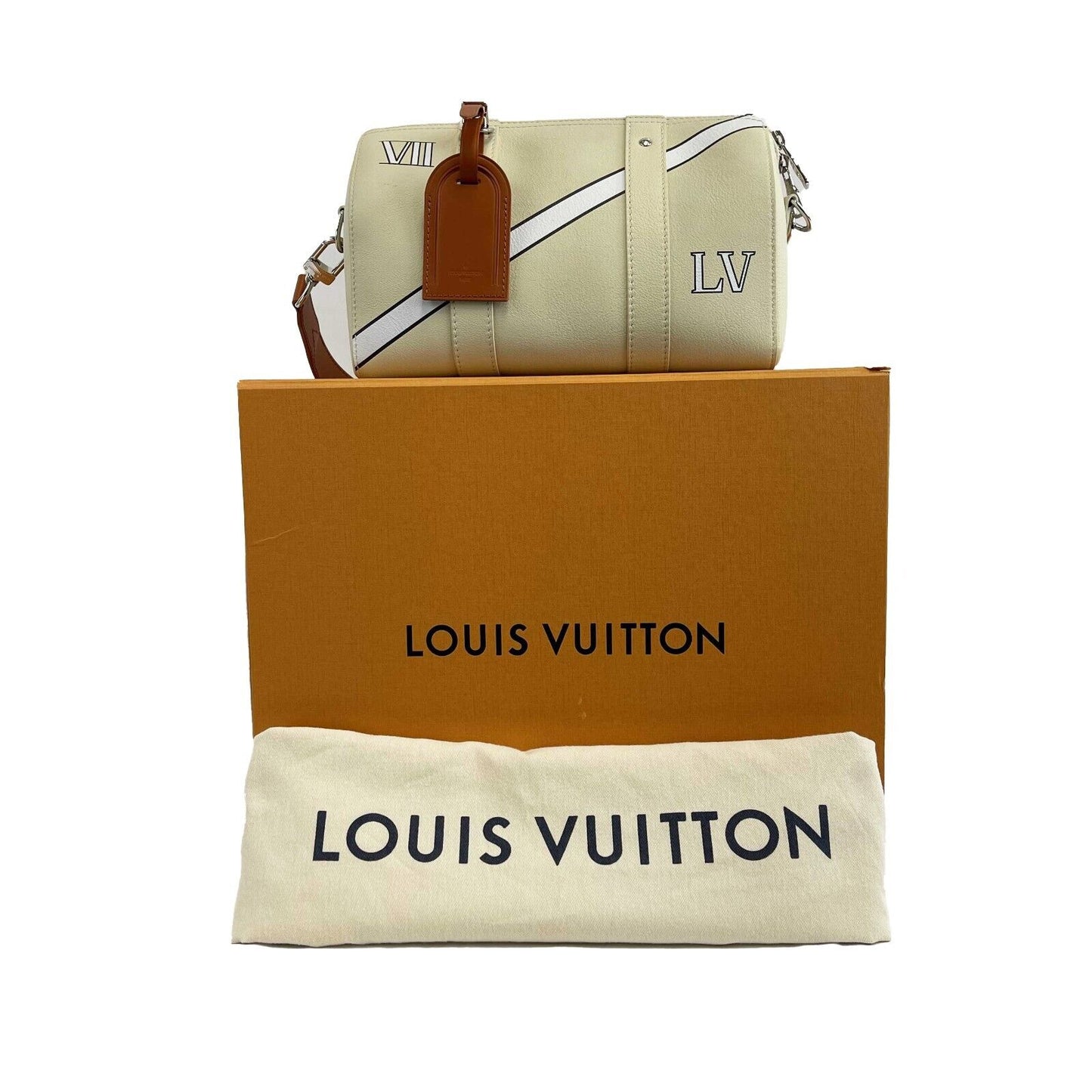 LOUIS VUITTON - City Keepall Bag Trunk L'oeil Calf Leather Cream Shoulder Bag