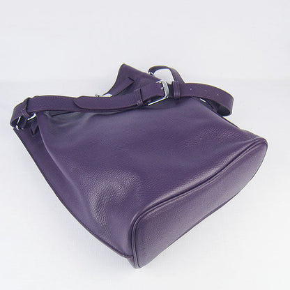 Hermes Nappa Leather Shoulder Bag H2804 purple Silver