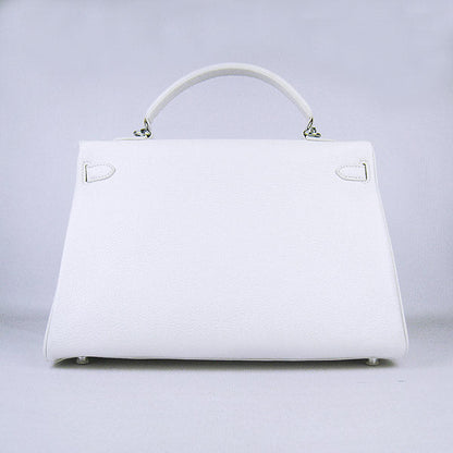 Hermes Kelly 35cm Togo Leather HandBag White/Silver