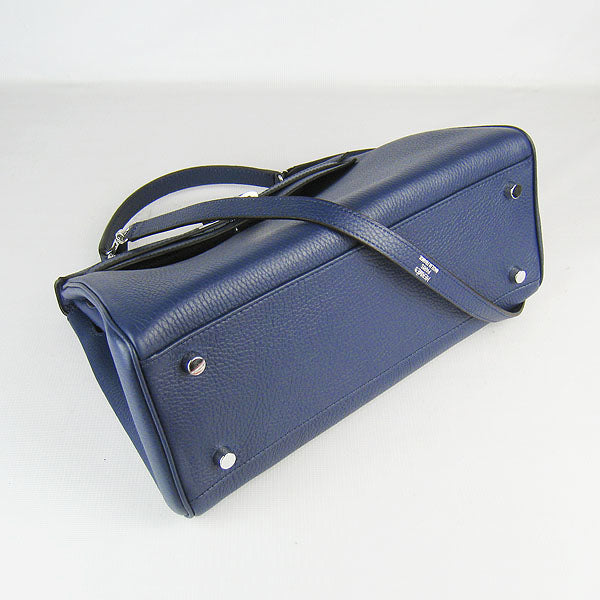 Hermes Kelly 32cm Togo Leather 6108 Dark Blue Silver