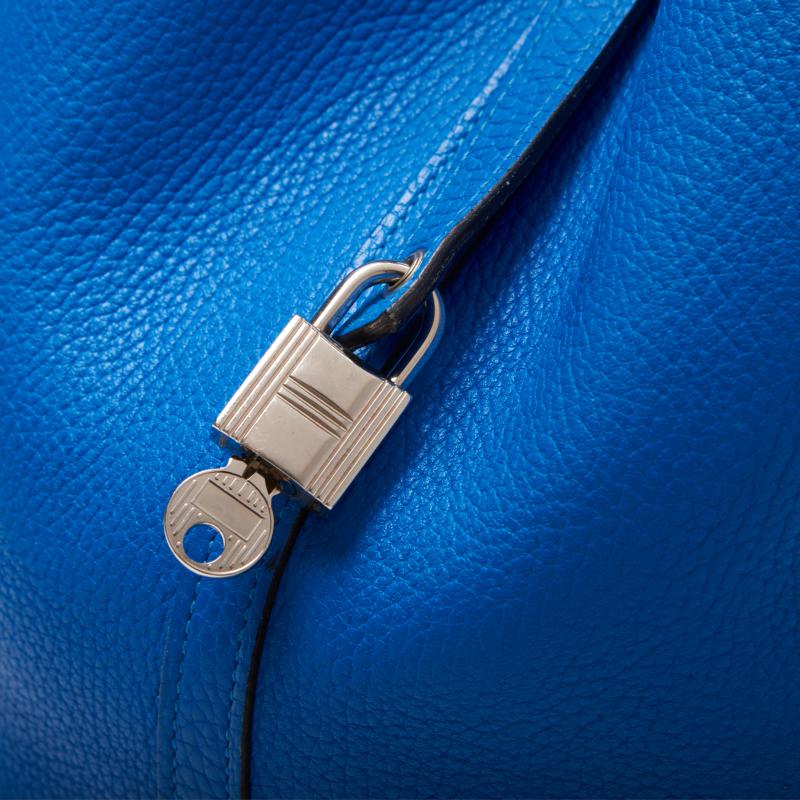 HERMES ERMES Picotin Lock MM Handbag  Clemence Blue Indra (Silver G ) Handbag  Handbag Lady Handbag Hybrid 【 Delivery】 Eckham s Online