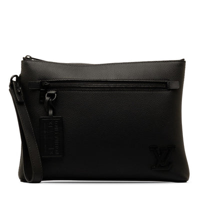 Louis Vuitton Aérogram Pochette iPad Clutch Bag Second Bag M69837 Noir Black Leather Men LOUIS VUITTON