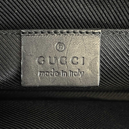 GUCCI - Black GG Monogram Canvas Shoulder Bag