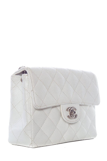 Chanel White Caviar Mini Flap SHW  HandBag