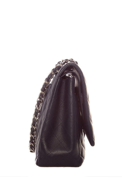 Chanel Midnight  Double Flap Caviar Maxi SHW HandBag