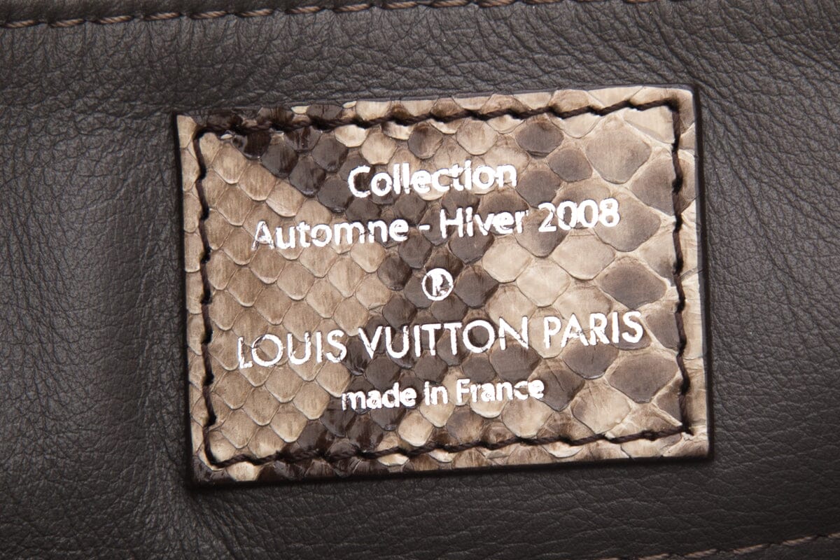 Louis Vuitton 2008 Python Trimmed Suede Whisper Handbag