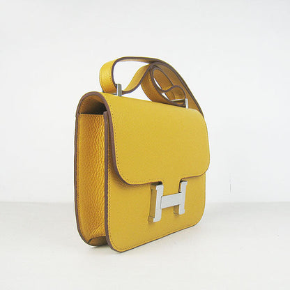 Hermes Constance Cowskin Leather Bag H017 yellow silver