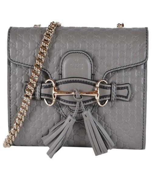 Gucci Emily Mini Micro Guccissima Bag Grey