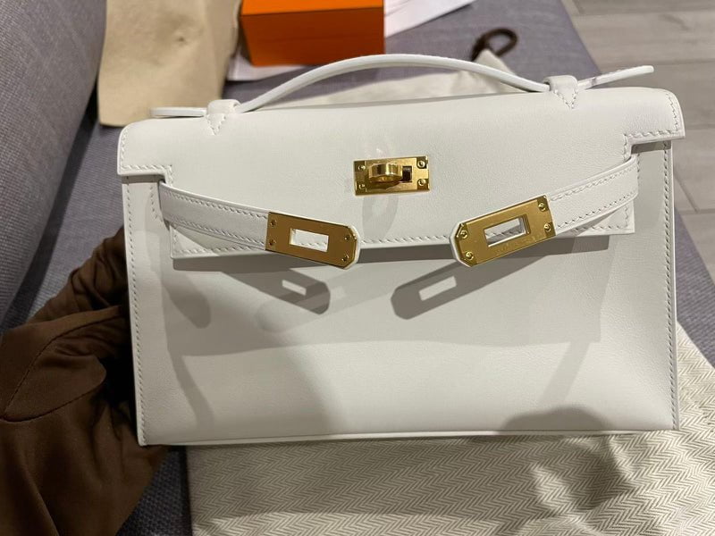 Hermes Kelly Pochette White Swift Gold Hardware- Payment 1 JJ