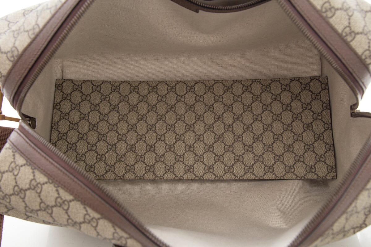 Gucci Brown Canvas  Monogram Duffle Bag