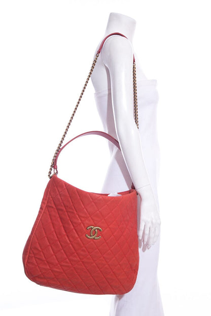 Chanel 2012/2013 Red Caviar Leather "Shopper Hobo"