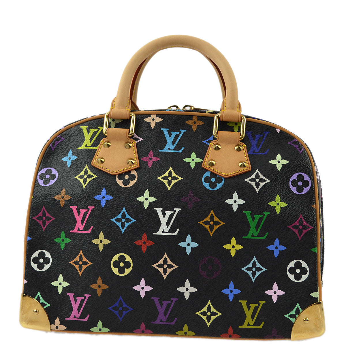 Louis Vuitton 2004 Black Monogram Multicolor Trouville Handbag M92662