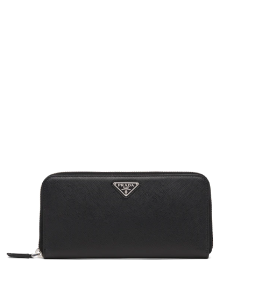 Prada Large Saffiano Leather Wallet Black SiLouis Vuitton er Hardware