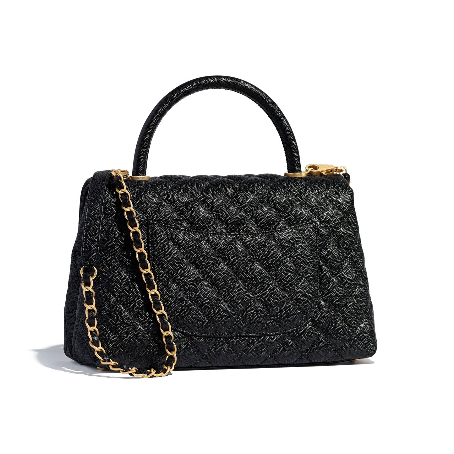 Chanel Small Flap Bag With Top Handle Black-SiLouis Vuittoner