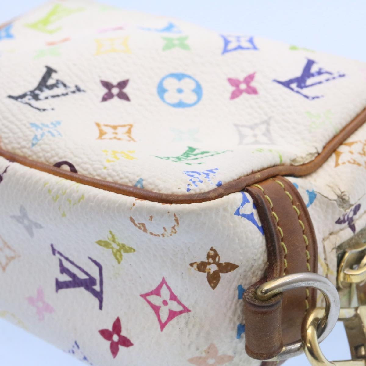 Louis Vuitton  Monogram Multicolor Trousse Wapity Pouch White M58033 Auth am1686g