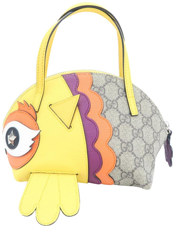 Gucci Brid Children Gg Supreme Grey Canvas Tote