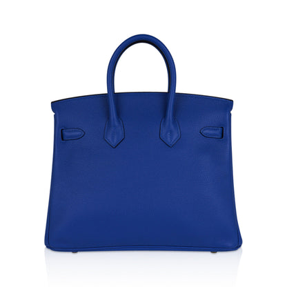 Hermes Birkin 25 Bag Blue Zellige Novillo Leather with Gold Hardware