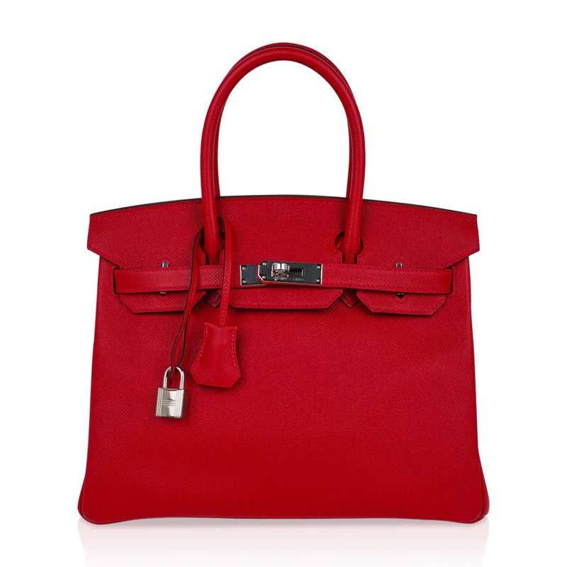 Hermes Birkin 30 Rouge Casaque Epsom Palladium Hardware