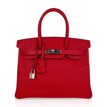 Hermes Birkin 30 Rouge Casaque Epsom Palladium Hardware