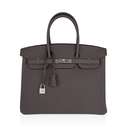 Hermes Birkin 35 Bag Etain Togo Leather with Palladium Hardware