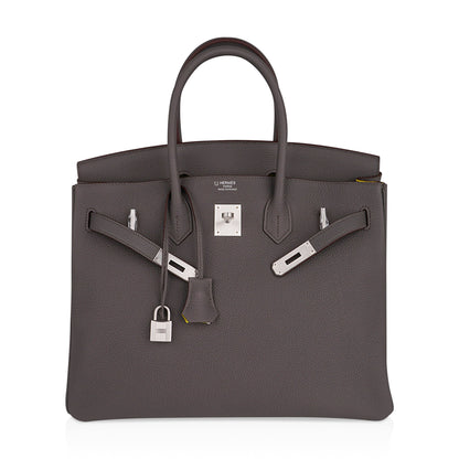 Hermes Birkin 35 Bag Etain Togo Leather with Palladium Hardware