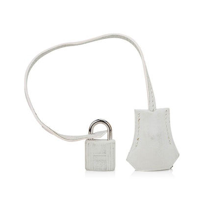 Hermes Birkin 35 Bag Toile White Swift Leather with Palladium Hardware