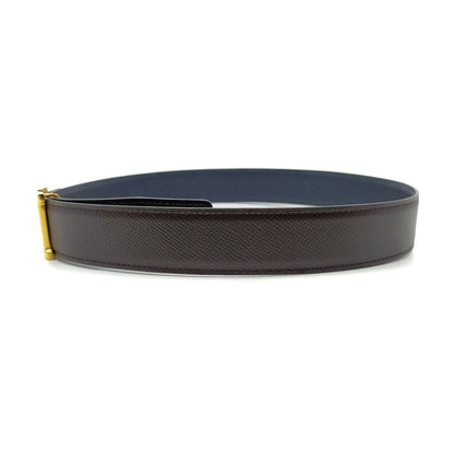 Hermes H Gold Buckle Reversible Belt