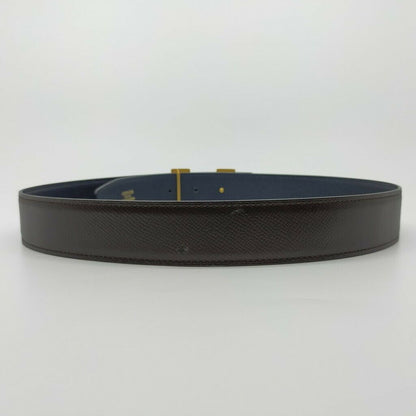 Hermes H Gold Buckle Reversible Belt