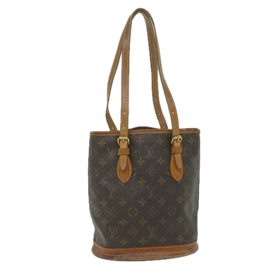 LOUIS VUITTON Monogram Bucket PM Shoulder Bag M42238 LV Auth hk983