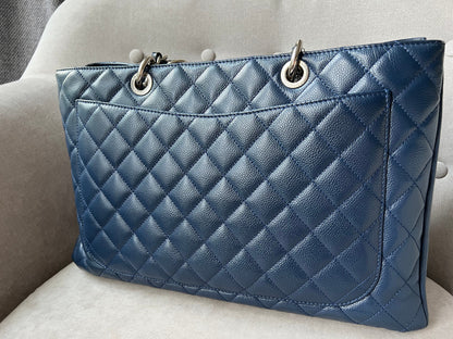 Chanel XL Dark Blue Caviar Grand Shopper Tote (GST)