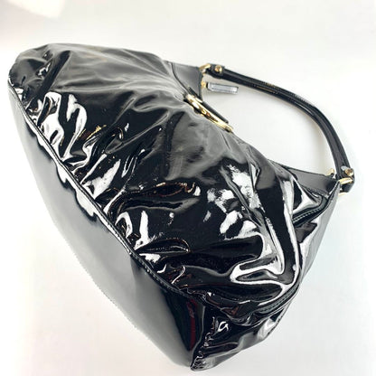 Gucci Black Patent D Ring Hobo