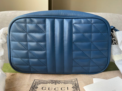 Gucci Aria GG Blue Marmont Small Shoulder Bag (RRP £1250)