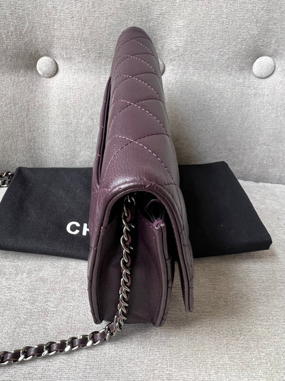 Chanel Aubergine Lambskin Wallet on Chain