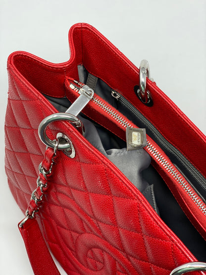 Chanel Grand Shopping Tote GST Red Carmine.