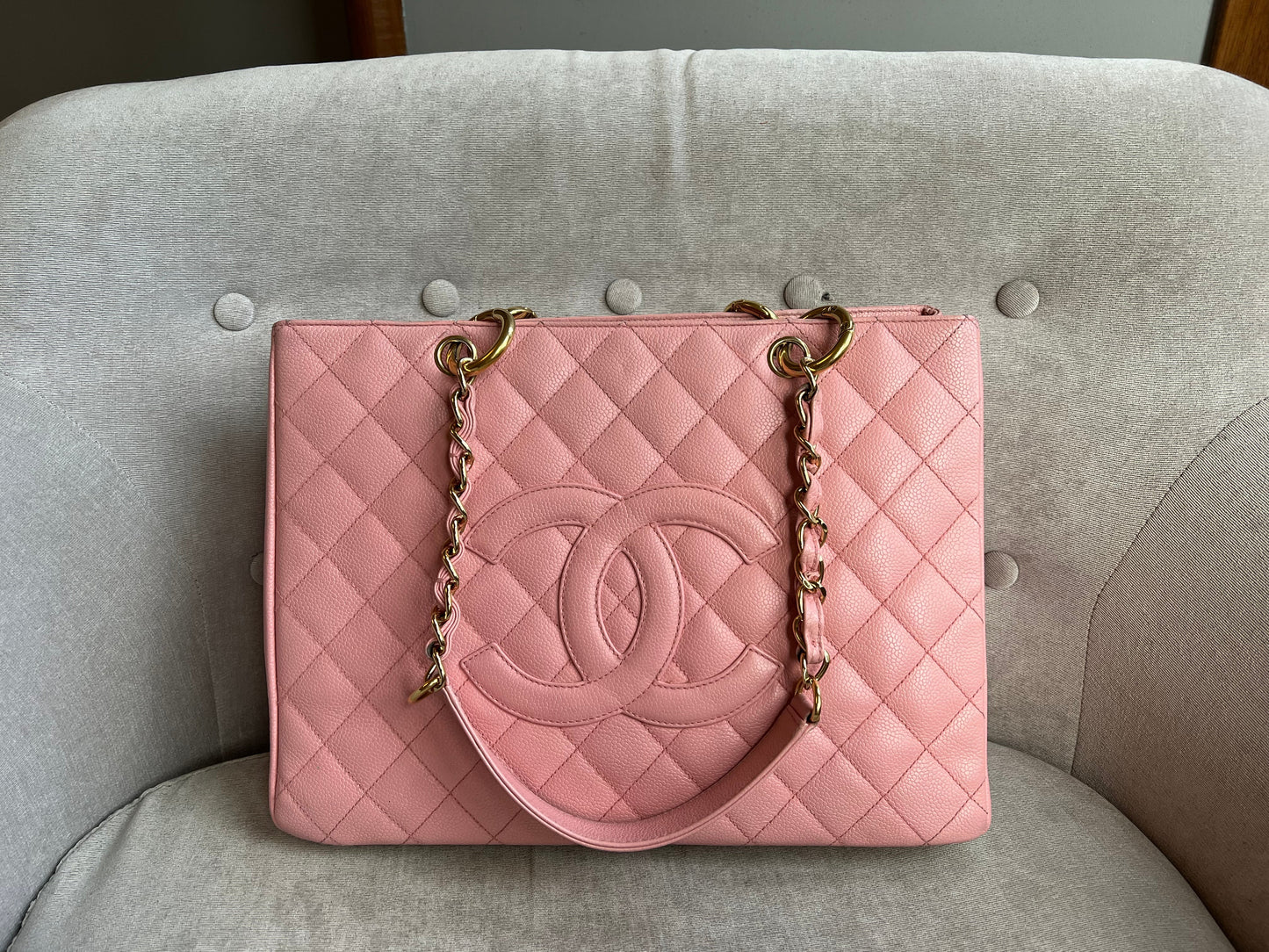 Chanel Pink Caviar Grand Shopper Tote (GST)