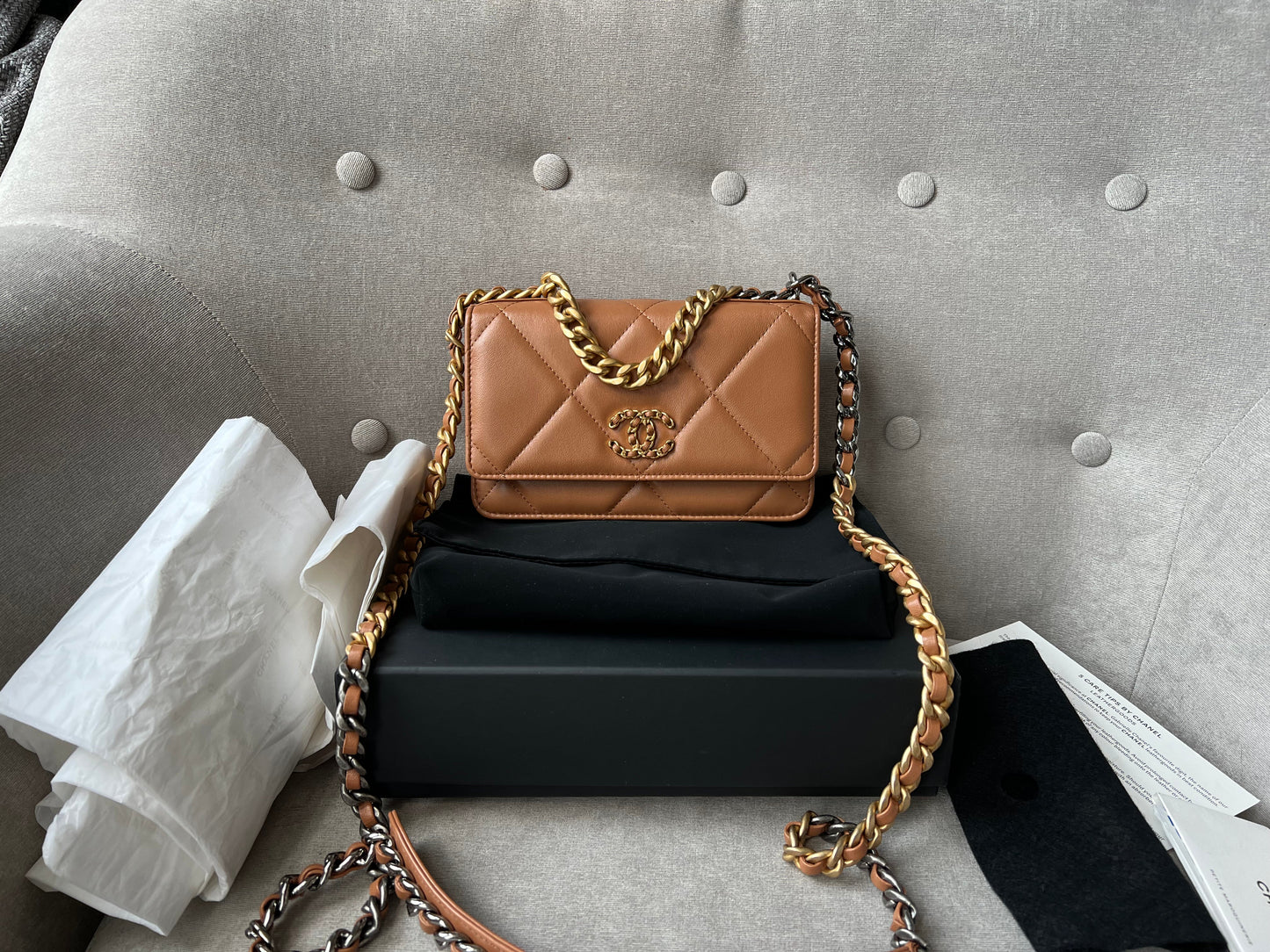 Chanel Caramel 19 Wallet on Chain