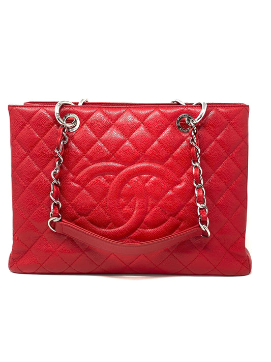 Chanel Grand Shopping Tote GST Red Carmine.