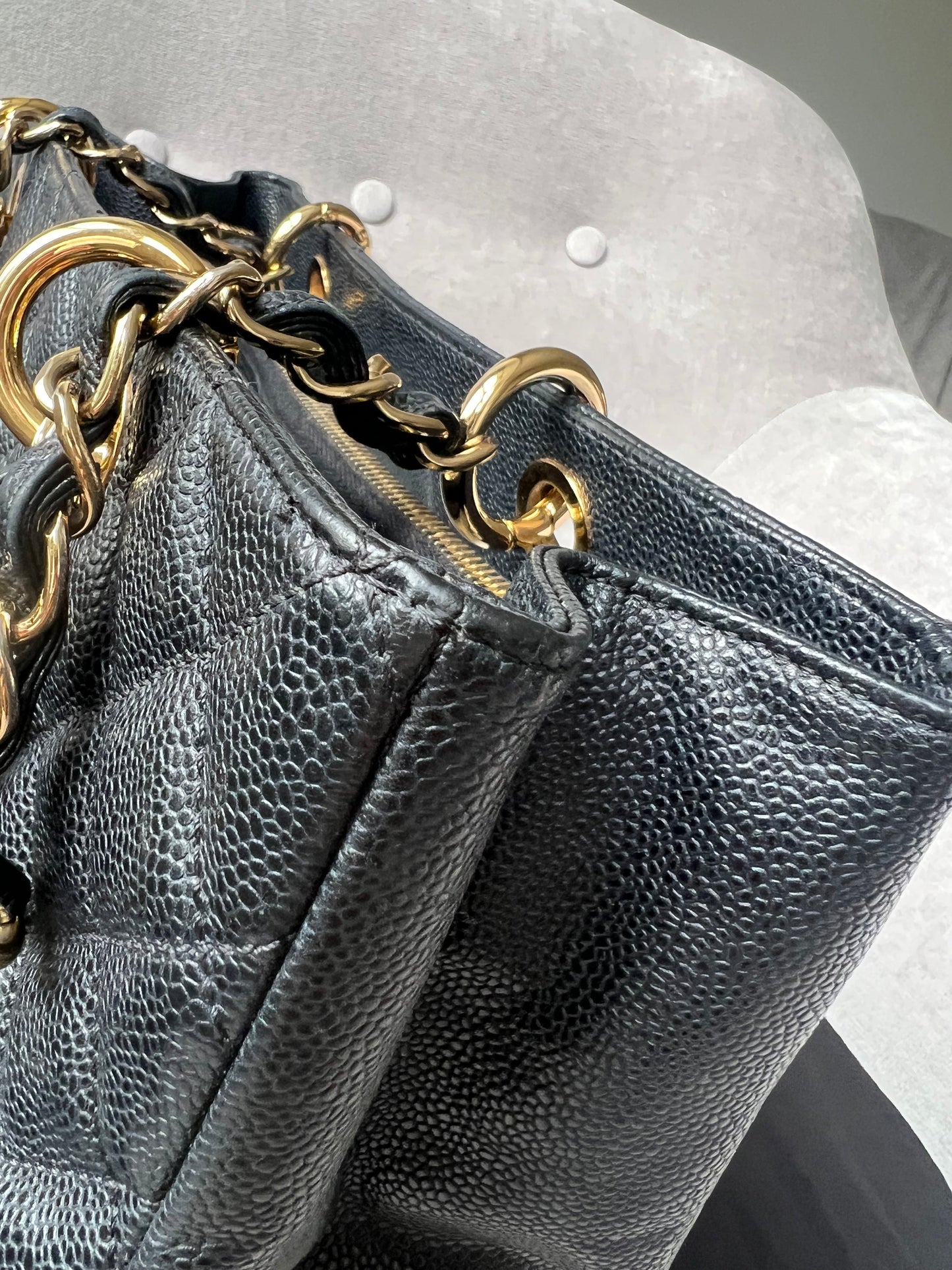 Chanel Black Caviar Grand Shopper Tote Gold Hardware (GST)