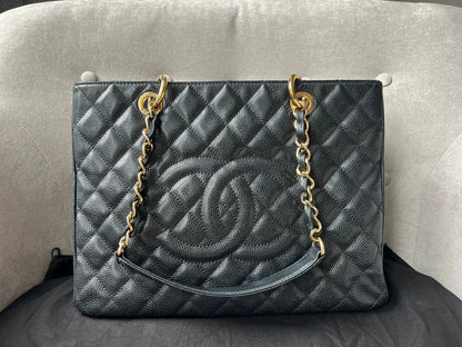 Chanel Black Caviar Grand Shopper Tote Gold Hardware (GST)