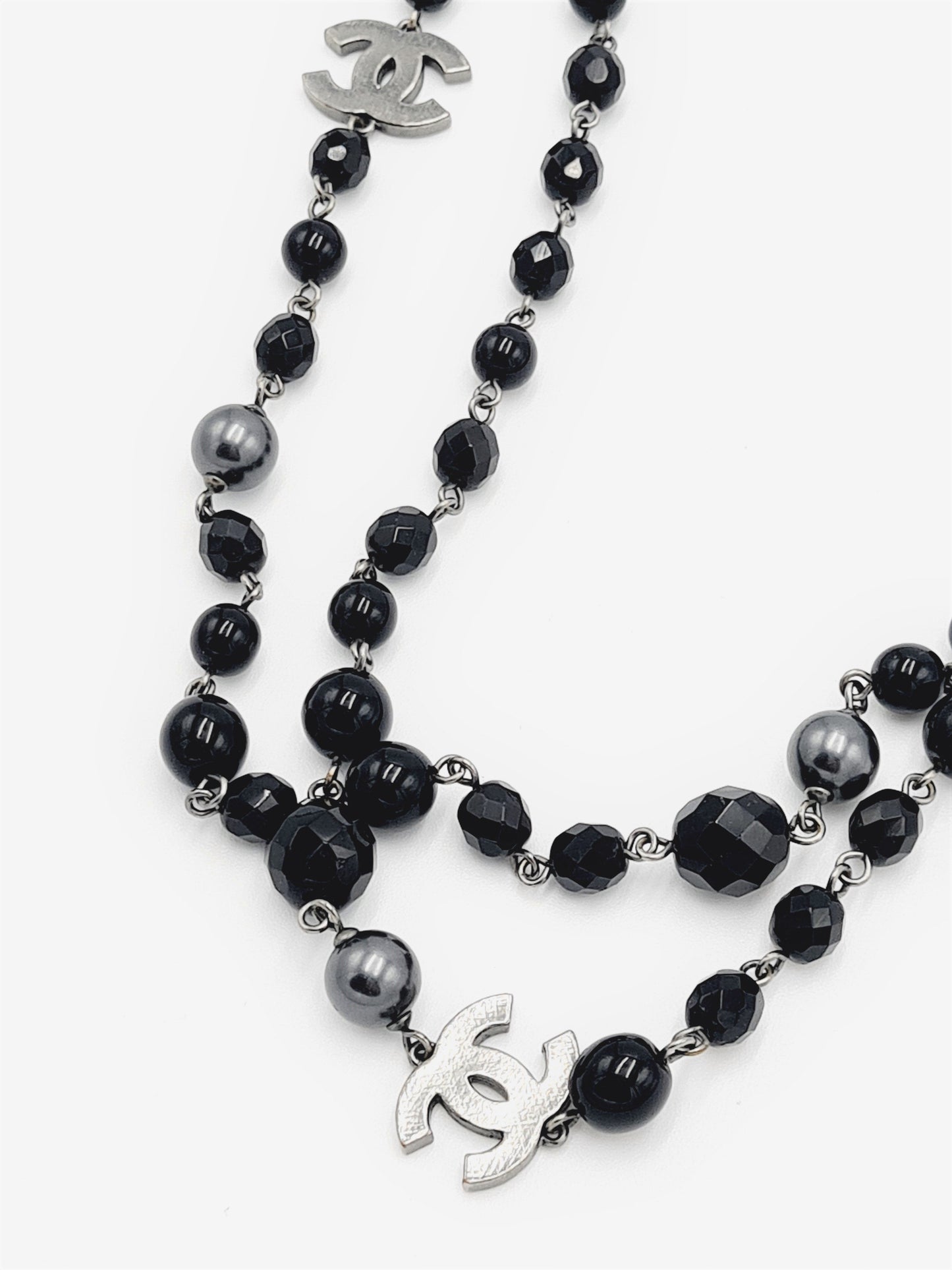 Chanel black long necklace - 2010s