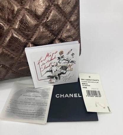 Chanel Metallic Bronze Quilted Leather Classic Flap Shopping Tote