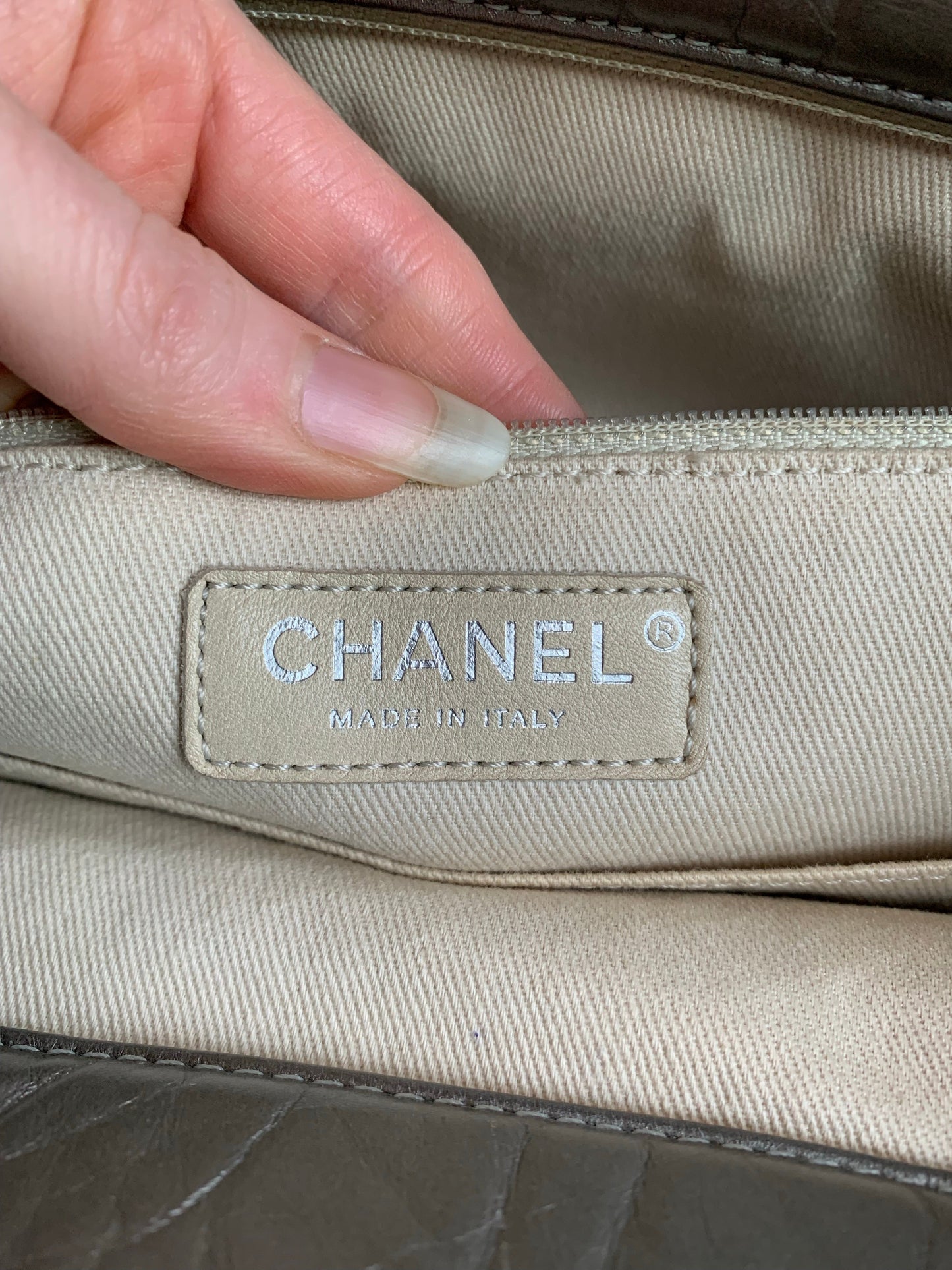 Chanel Large 2.55 Silver Grey Reissue Chain Tote