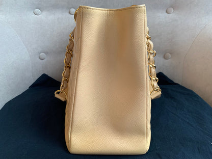 Chanel Beige Caviar Grand Shopper Tote with gold hardware (GST)